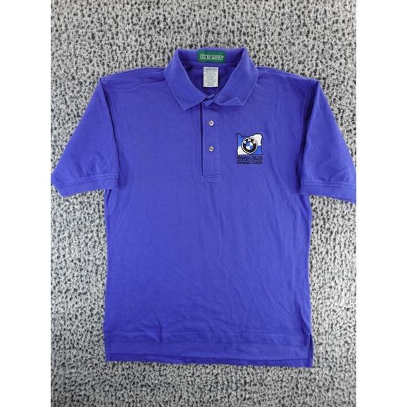 Outer Banks BMW ACA Portland Chapter Blue Polo Shirt Mens Medium Cotton